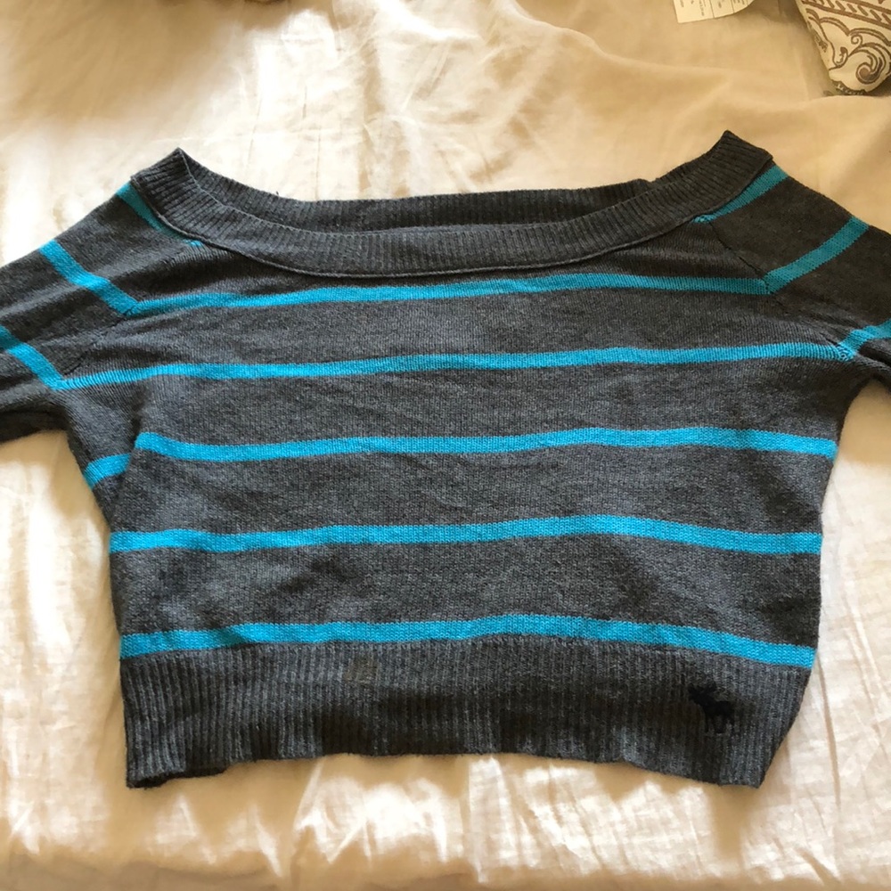 Off the shoulder cropped sweater